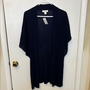 Christopher & Banks Navy Open Front Cardigan Medium NWT